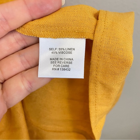 NWT ModCloth Orange Linen Blend Coasting‎ Along Shirt Mini Dress Size 6 - Picture 7 of 8